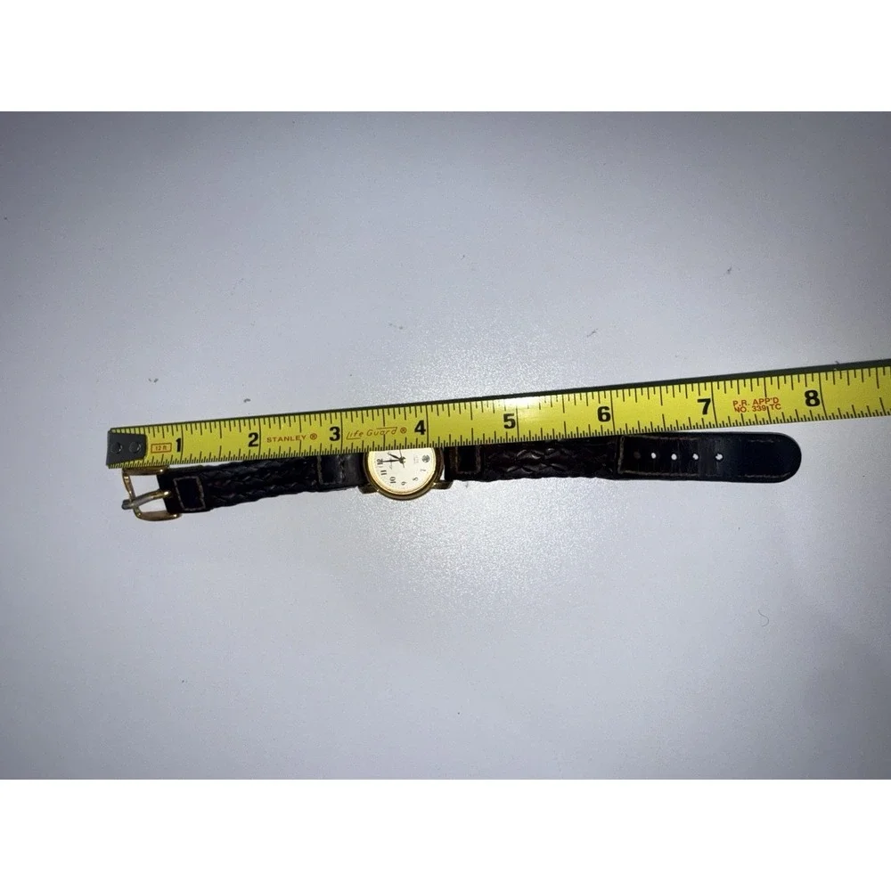 Eddie Bauer Women's Watch Braided Leather Band‎ Brown Needs New Battery
